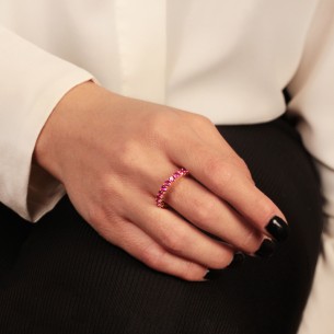 Ασημένιο επίχρυσο δαχτυλίδι Ολόβερο