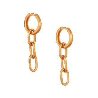 Ασημένια επίχρυσα σκουλαρίκια Κρίκοι Αλυσίδες