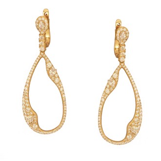 Ασημένια επίχρυσα σκουλαρίκια Σταγόνες