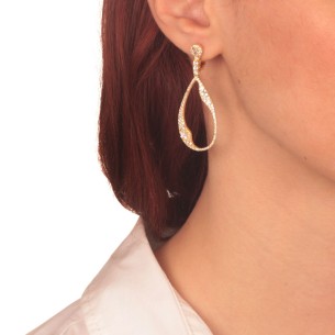 Ασημένια επίχρυσα σκουλαρίκια Σταγόνες