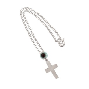 Ασημένιο γούρι Αυτοκινήτου Σταυρός Μάτι