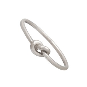 Ασημένιο επιπλατινωμένο δαχτυλίδι Κόμπος