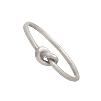 Ασημένιο επιπλατινωμένο δαχτυλίδι Κόμπος