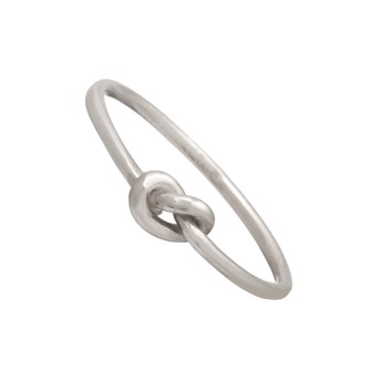 Ασημένιο επιπλατινωμένο δαχτυλίδι Κόμπος