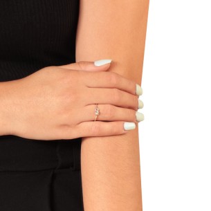 Ασημένιο επιπλατινωμένο δαχτυλίδι Κόμπος