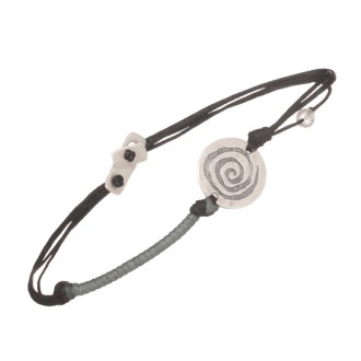 Βραχιόλι κορδόνια ασημένια Σπείρα