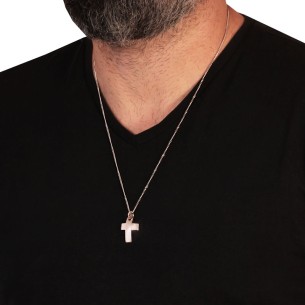 Λευκόχρυσος 14k Ανδρικός Σταυρός