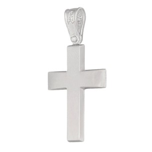 Λευκόχρυσος 14k Αντρικός Σταυρός