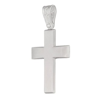 Λευκόχρυσος 14k Αντρικός Σταυρός