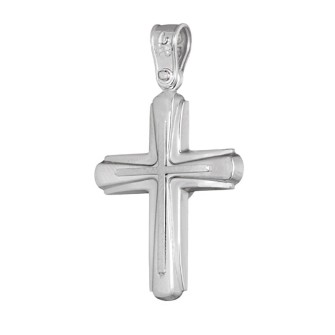 Λευκόχρυσος 14k Αντρικός Σταυρός