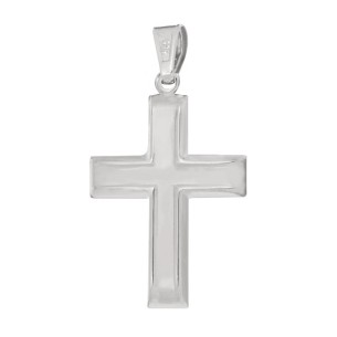 Λευκόχρυσος 14k Αντρικός Σταυρός