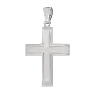 Λευκόχρυσος 14k Αντρικός Σταυρός