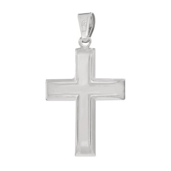 Λευκόχρυσος 14k Αντρικός Σταυρός