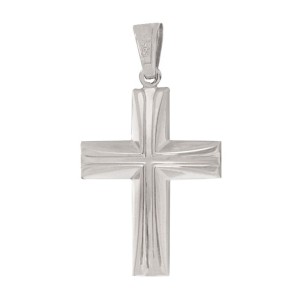 Λευκόχρυσος 14k Αντρικός Σταυρός