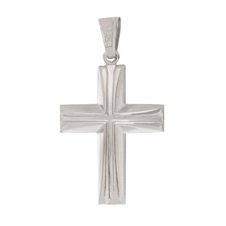 Λευκόχρυσος 14k Αντρικός Σταυρός