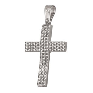 Λευκόχρυσος 14k Γυναικείος σειρέ Σταυρός