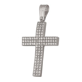 Λευκόχρυσος 14k Γυναικείος σειρέ Σταυρός