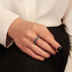 Ασημένιο επιπλατινωμένο δαχτυλίδι Ολόβερο