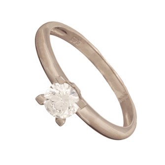 Λευκόχρυσο 14k δαχτυλίδι Μονόπετρο