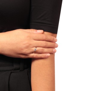 Λευκόχρυσο 14k δαχτυλίδι Μονόπετρο