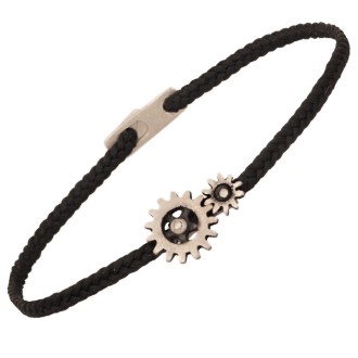 Αντρικό βραχιόλι κορδόνι ασημένιοι Τροχοί