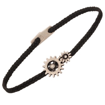 Αντρικό βραχιόλι κορδόνι ασημένιοι Τροχοί