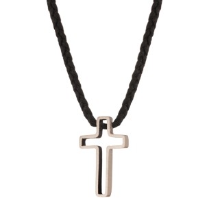 Κολιέ κορδόνι ασημένιος Σταυρός