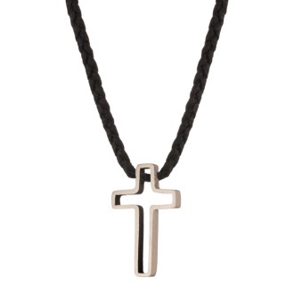 Κολιέ κορδόνι ασημένιος Σταυρός