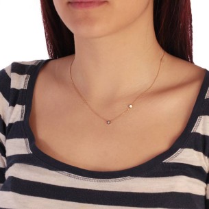 Χρυσό 9k κολιέ Μάτι Στόχος Μονόπετρο