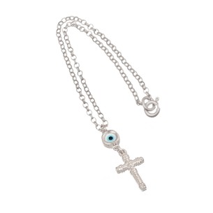 Ασημένιο Γούρι Αυτοκινήτου Μάτι Σταυρός