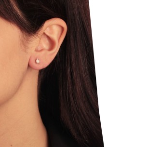 Χρυσά 9k σκουλαρίκια Μονόπετρα Σταγόνες