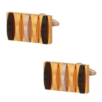 Ατσάλινα επίχρυσα Μανικετόκουμπα Γραμμές