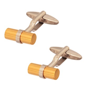 Ατσάλινα επίχρυσα Μανικετόκουμπα Κύλινδροι