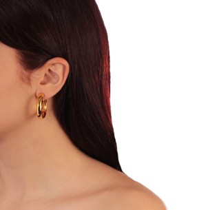 Ασημένια επίχρυσα σκουλαρίκια Κρίκοι