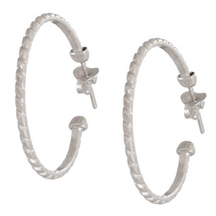 Ασημένια σκουλαρίκια Κρίκοι Πλεξούδα