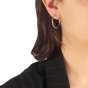 Ασημένια σκουλαρίκια Κρίκοι Πλεξούδα