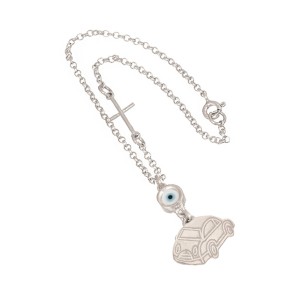 Ασημένιο Γούρι Αυτοκίνητο Μάτι Σταυρός