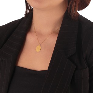 Ασημένιο επίχρυσο κολιέ μενταγιόν ζώδιο Κριός