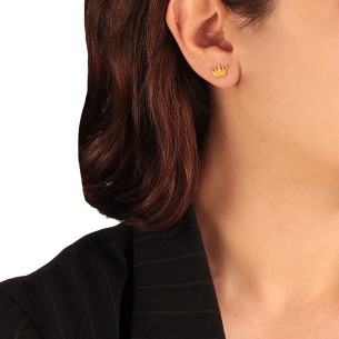 Επίχρυσα σκουλαρίκια Κορώνα Βάτραχος