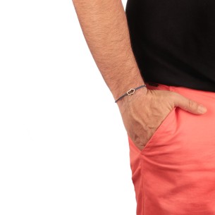 Βραχιόλι κορδόνι ασημένιο Βέλος