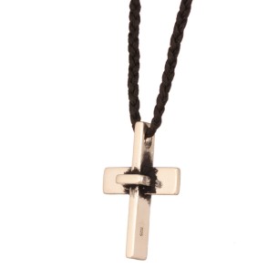 Κολιέ κορδόνι ασημένιος Σταυρός