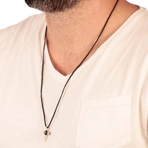 Κολιέ κορδόνι ασημένιος Σταυρός