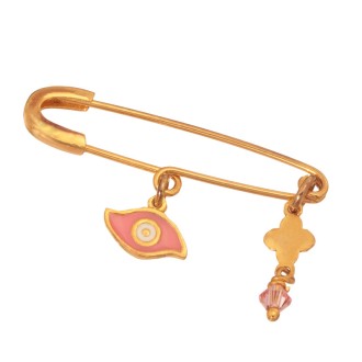 Επίχρυση παιδική Παραμάνα Κορίτσι Σταυρός Μάτι