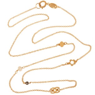 Χρυσό κολιέ 14k Σταυρός Καμέλια