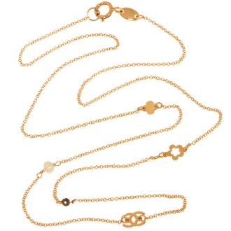 Χρυσό κολιέ 14k Σταυρός Καμέλια