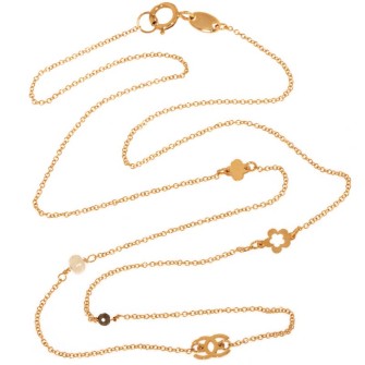 Χρυσό κολιέ 14k Σταυρός Καμέλια