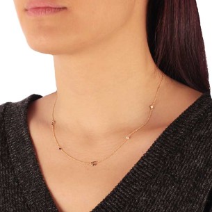 Χρυσό κολιέ 14k Σταυρός Καμέλια