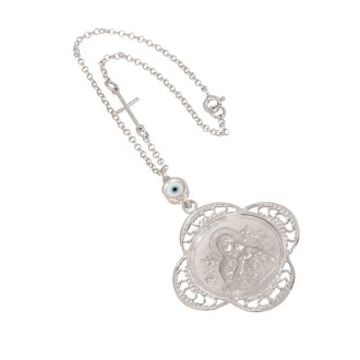 Ασημένιο Γούρι Αυτοκινήτου Μάτι Παναγία