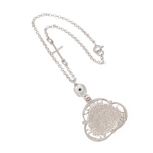 Ασημένιο Γούρι Αυτοκινήτου Μάτι Παναγία