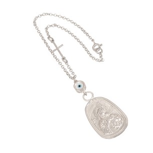 Ασημένιο Γούρι Αυτοκινήτου Μάτι Παναγία